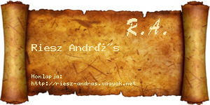 Riesz András névjegykártya